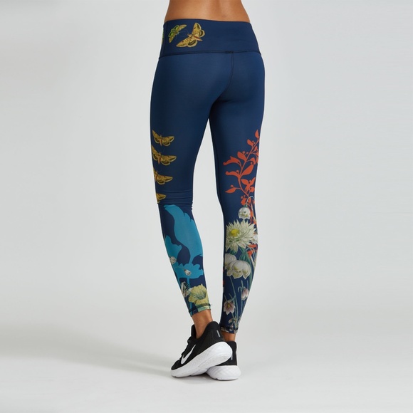 Noli Yoga Women Athletic Leggings, Navy Enchanted - Picture 6 of 8
